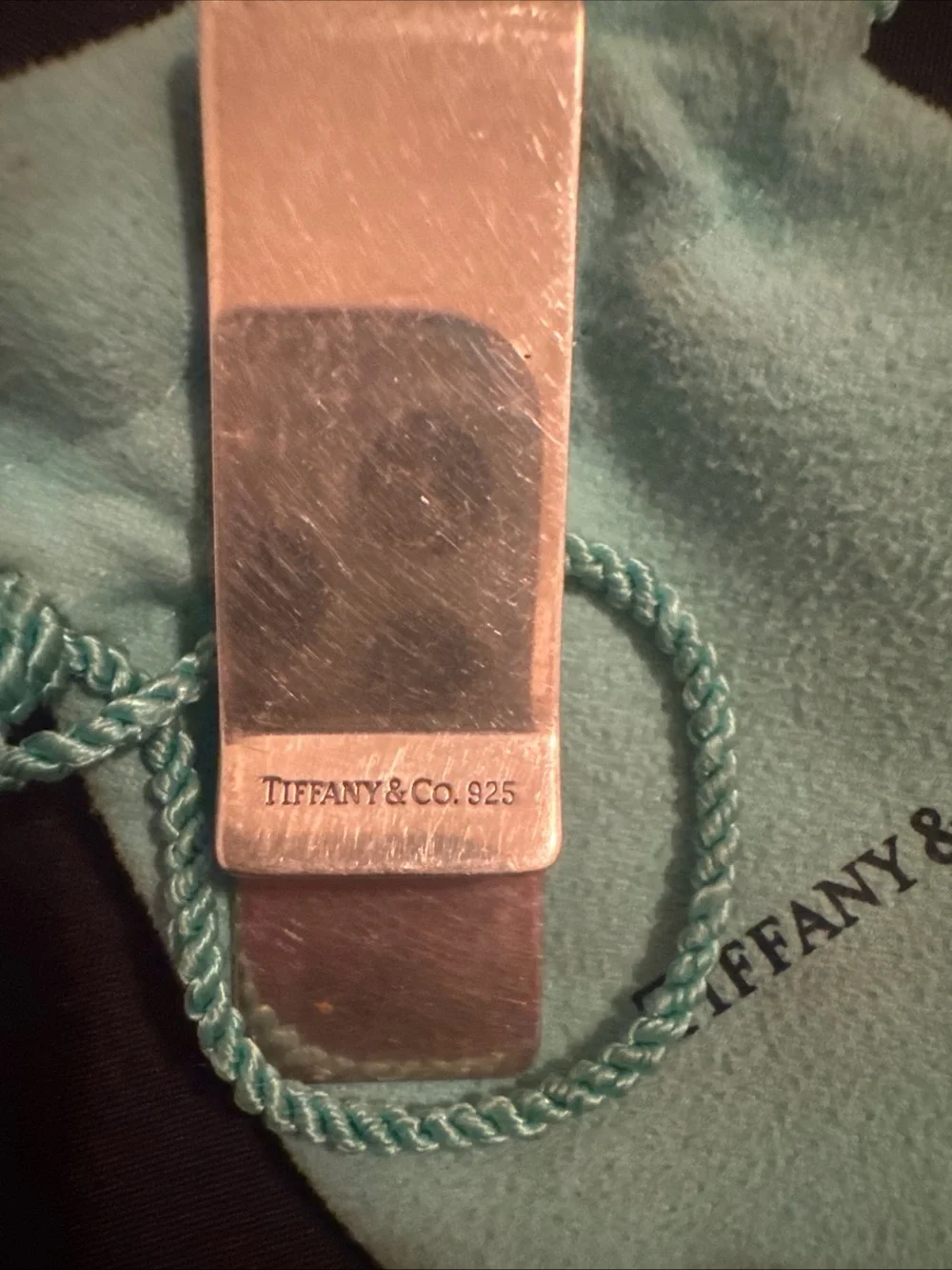 Tiffany & Co. Sterling Silver Money Clip with Tiffany Blue Pouch